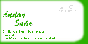 andor sohr business card